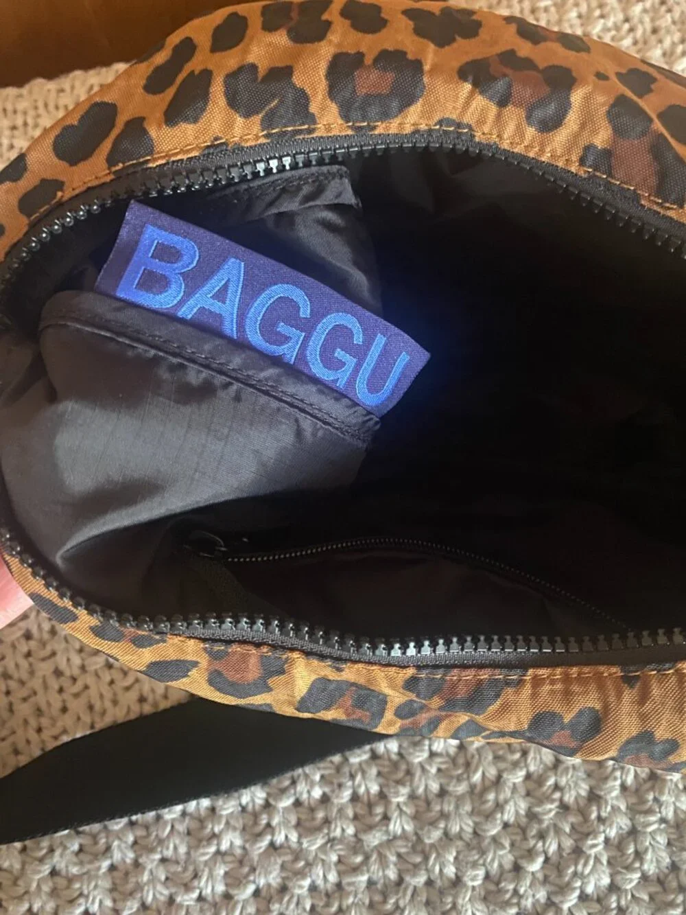 Medium Nylon Crescent Bag in Leopard - Picture 2 of 6